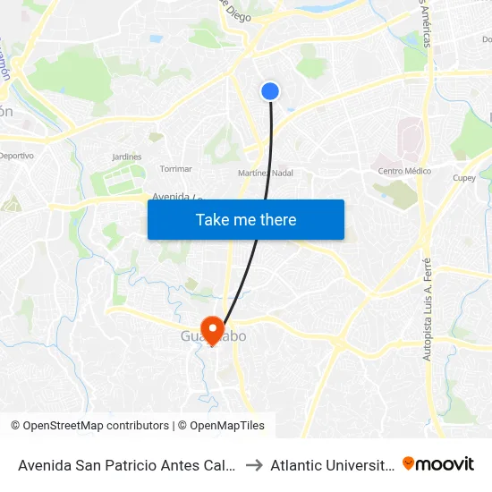 Avenida San Patricio Antes Calle Jacinto Galib to Atlantic University College map