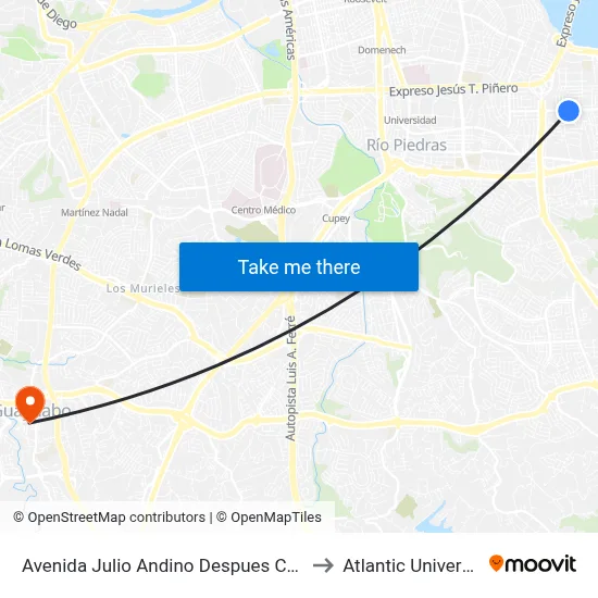 Avenida Julio Andino Despues Calle Juan Peña Reyes to Atlantic University College map
