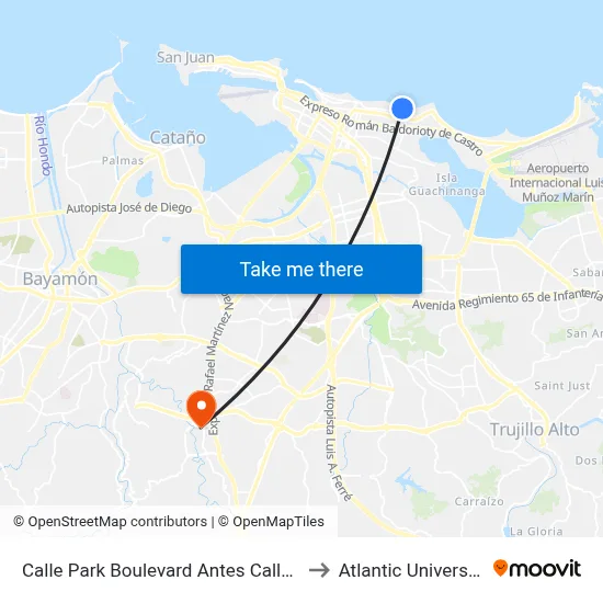 Calle Park Boulevard Antes Calle Soldado Serrano to Atlantic University College map