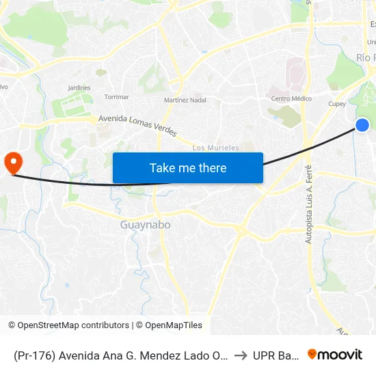 (Pr-176) Avenida Ana G. Mendez Lado Opuesto Aaa Concordia to UPR Bayamón map