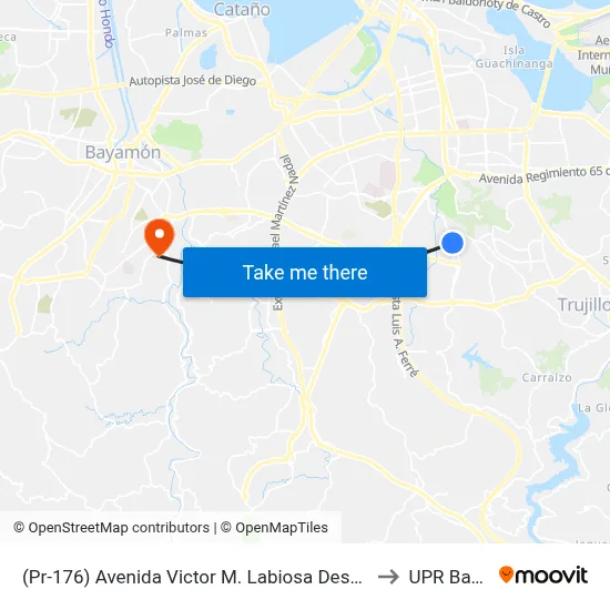 (Pr-176) Avenida Victor M. Labiosa Despues Calle San Javier to UPR Bayamón map