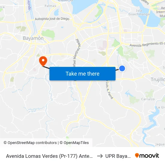 Avenida Lomas Verdes (Pr-177) Antes Pr-8176 to UPR Bayamón map