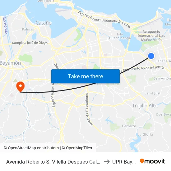 Avenida Roberto S. Vilella Despues Calle Felix De Azar to UPR Bayamón map
