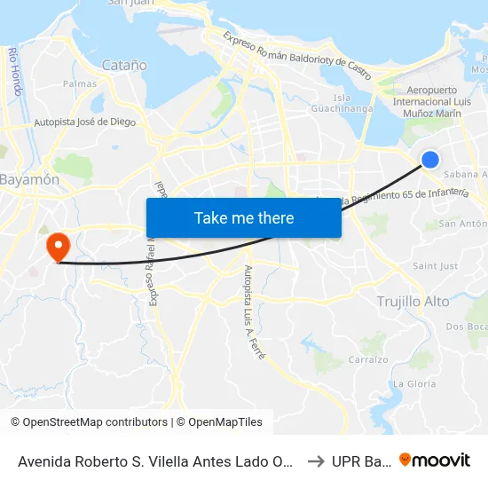 Avenida Roberto S. Vilella Antes Lado Opuesto Calle Felix De Azara to UPR Bayamón map