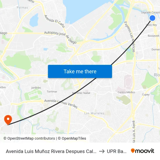 Avenida Luis Muñoz Rivera Despues Calle Nemecio Canales to UPR Bayamón map