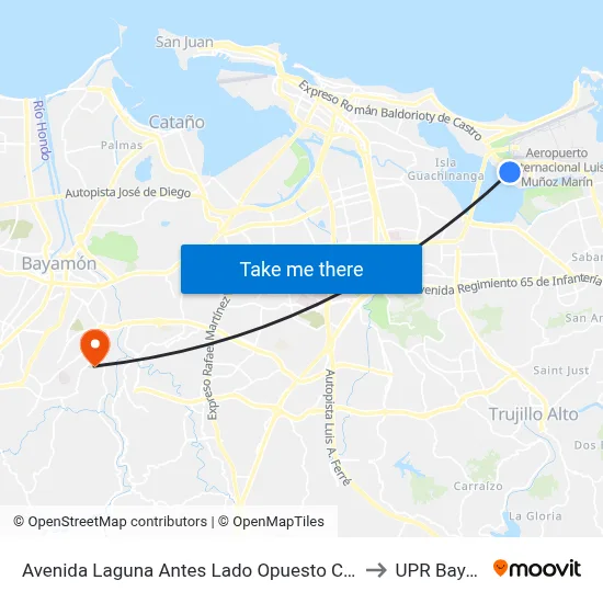 Avenida Laguna Antes Lado Opuesto Calle Calle Luna to UPR Bayamón map
