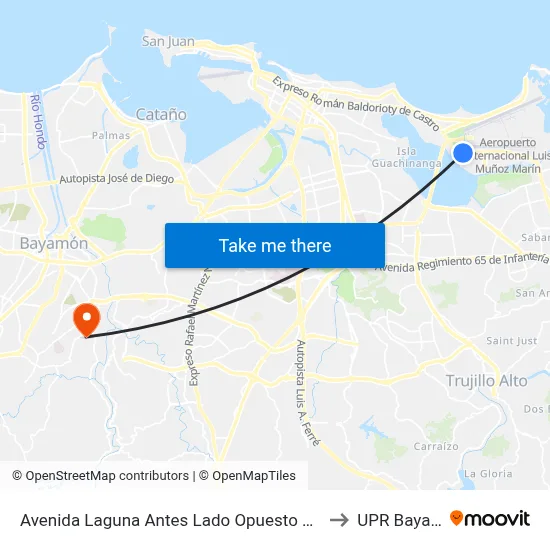 Avenida Laguna Antes Lado Opuesto Calle Acuario to UPR Bayamón map