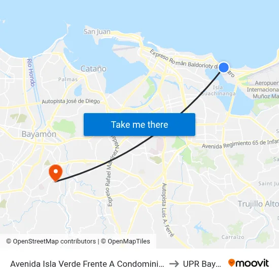 Avenida Isla Verde Frente A Condominio Beach Tower to UPR Bayamón map