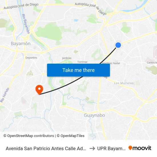 Avenida San Patricio Antes Calle Adams to UPR Bayamón map