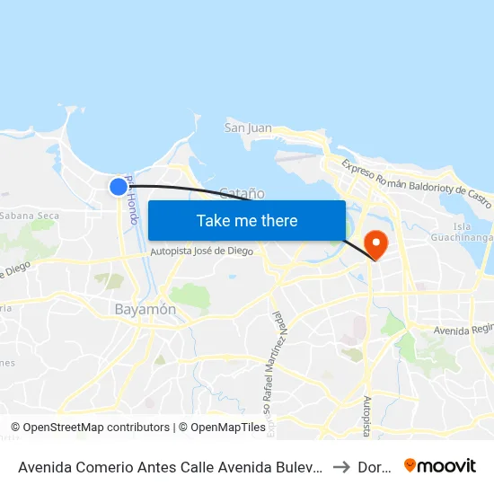 Avenida Comerio Antes Calle Avenida Bulevard Levittown to Dorado map