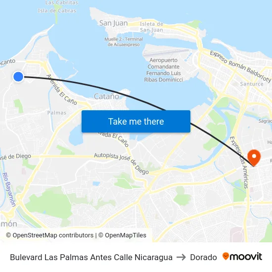 Bulevard Las Palmas Antes Calle Nicaragua to Dorado map