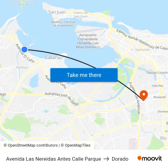 Avenida Las Nereidas Antes Calle Parque to Dorado map