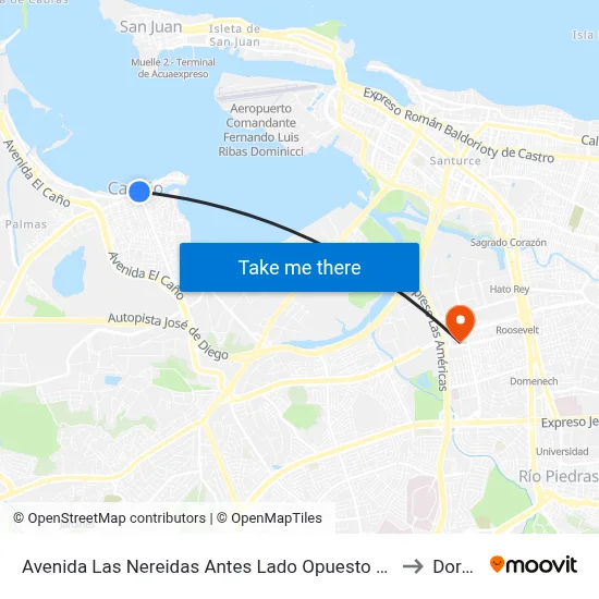 Avenida Las Nereidas Antes Lado Opuesto Calle Wilson to Dorado map