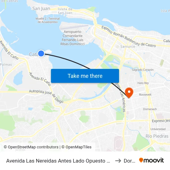 Avenida Las Nereidas Antes Lado Opuesto Calle Santa Rosa to Dorado map