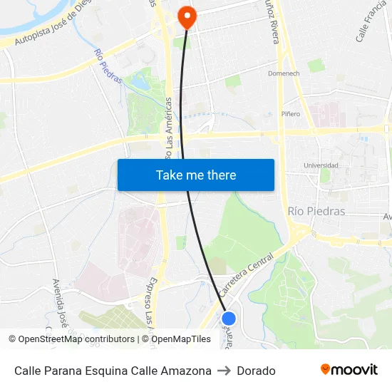 Calle Parana Esquina Calle Amazona to Dorado map