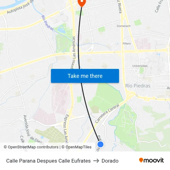 Calle Parana Despues Calle Eufrates to Dorado map