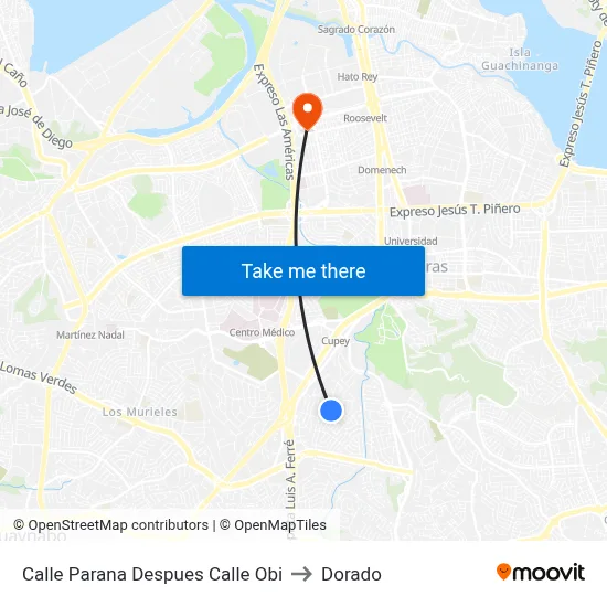 Calle Parana Despues Calle Obi to Dorado map