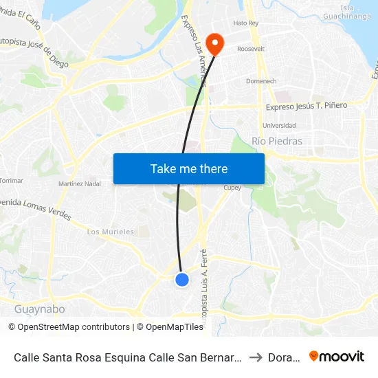 Calle Santa Rosa Esquina Calle San Bernardino to Dorado map