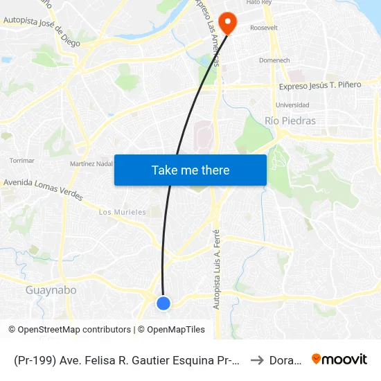 (Pr-199) Ave. Felisa R. Gautier Esquina Pr-842 to Dorado map