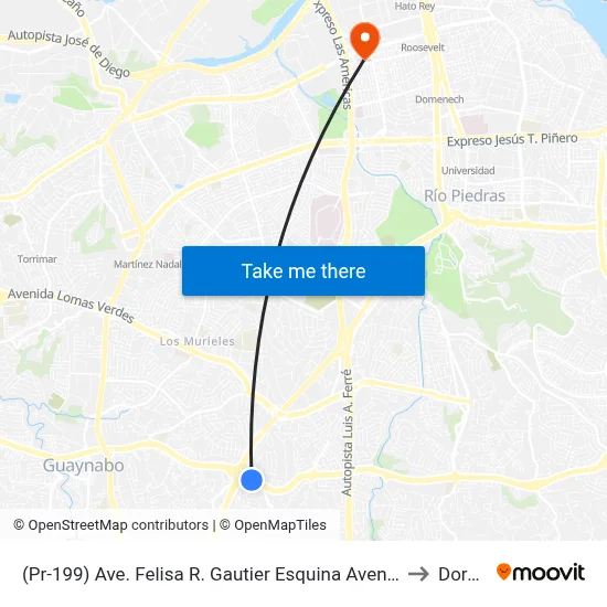 (Pr-199) Ave. Felisa R. Gautier Esquina Avenida Caimito to Dorado map