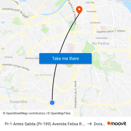 Pr-1 Antes Salida (Pr-199) Avenida Felisa R. Gautier to Dorado map