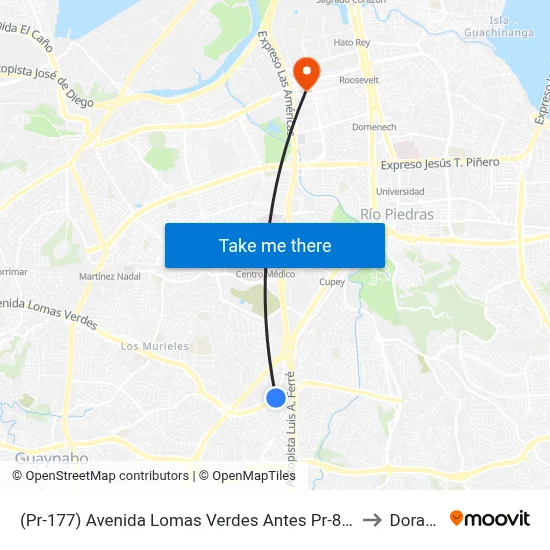 (Pr-177) Avenida Lomas Verdes Antes Pr-8838 to Dorado map