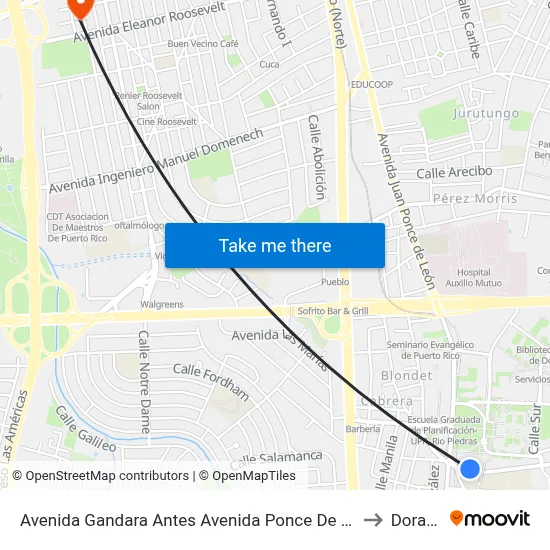 Avenida Gandara Antes Avenida Ponce De Leon to Dorado map