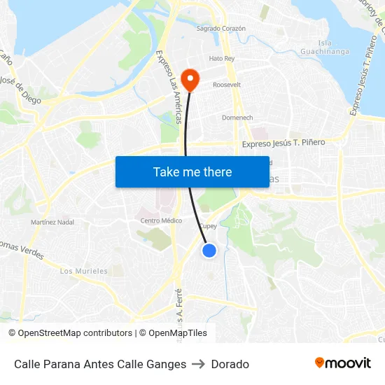 Calle Parana Antes Calle Ganges to Dorado map