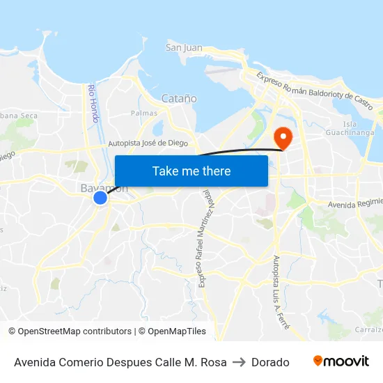 Avenida Comerio Despues Calle M. Rosa to Dorado map