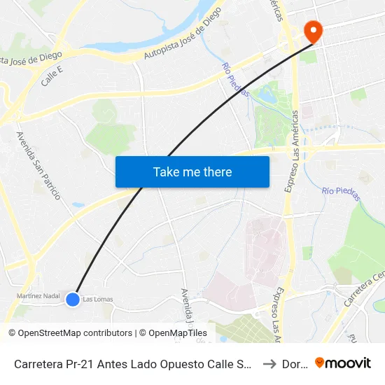 Carretera Pr-21 Antes Lado Opuesto Calle Sandalio Enrique León to Dorado map