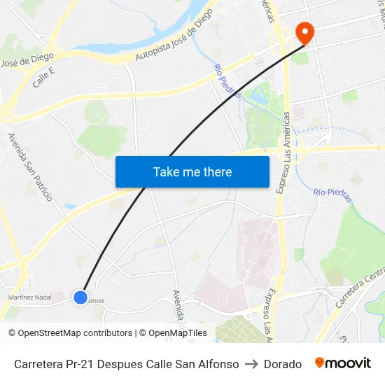 Carretera Pr-21 Despues Calle San Alfonso to Dorado map