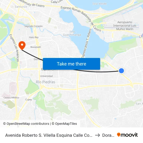 Avenida Roberto S. Vilella Esquina Calle Costanera to Dorado map