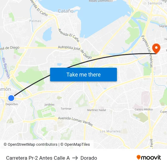 Carretera Pr-2 Antes Calle A to Dorado map