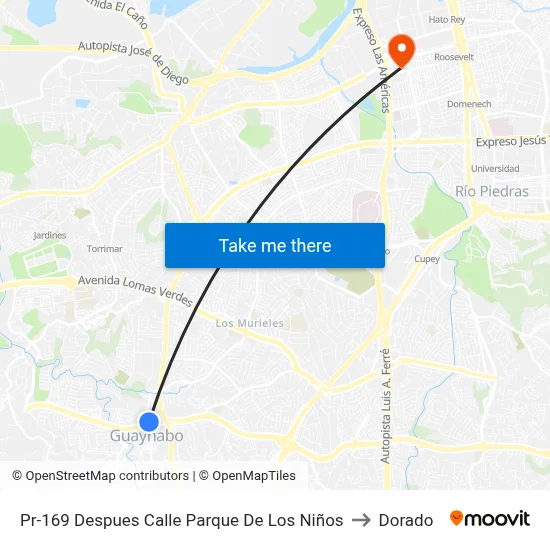 Pr-169 Despues Calle Parque De Los Niños to Dorado map