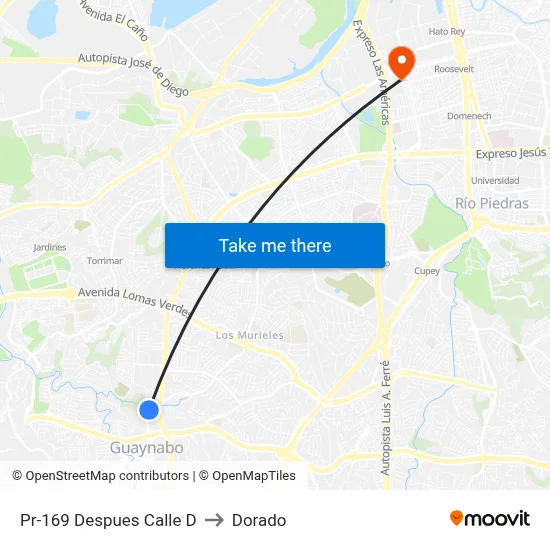 Pr-169 Despues Calle D to Dorado map