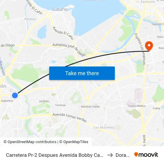 Carretera Pr-2 Despues Avenida Bobby Capo to Dorado map