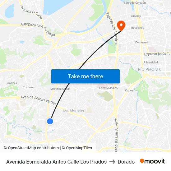 Avenida Esmeralda Antes Calle Los Prados to Dorado map