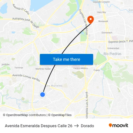 Avenida Esmeralda Despues Calle 26 to Dorado map