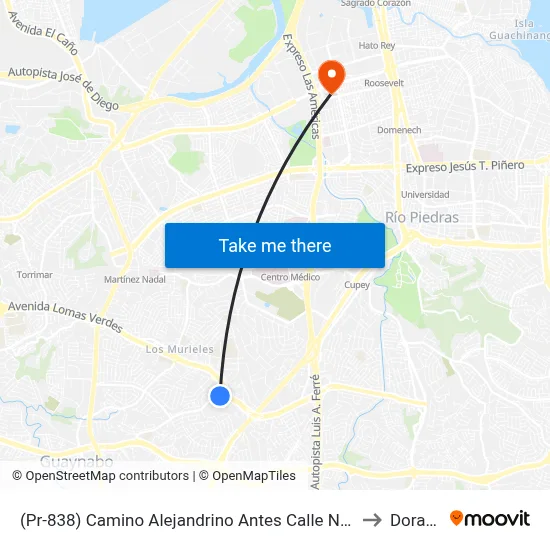 (Pr-838) Camino Alejandrino Antes Calle Nogal to Dorado map