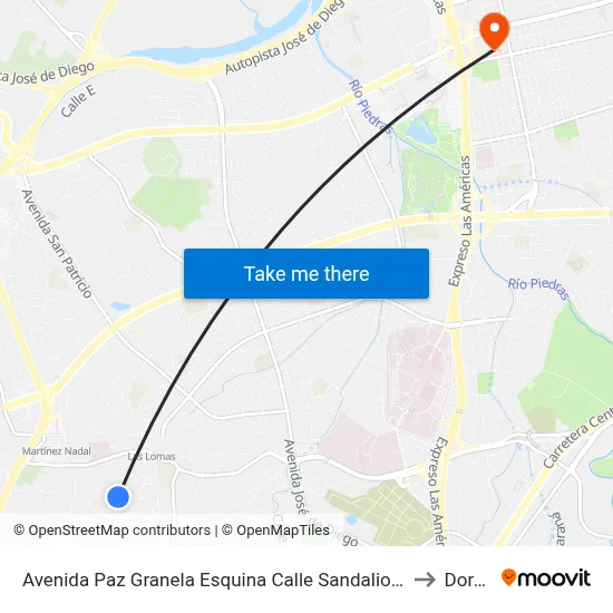 Avenida Paz Granela Esquina Calle Sandalio Enrique León to Dorado map