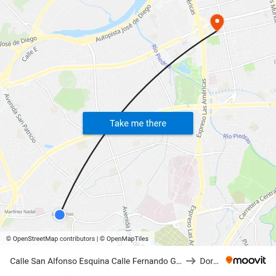 Calle San Alfonso Esquina Calle Fernando Goméz Acosta to Dorado map