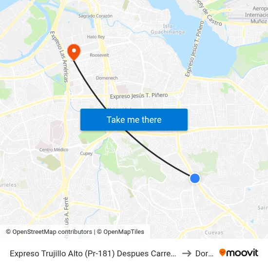 Expreso Trujillo Alto (Pr-181) Despues Carretera 846 (Pr-846) to Dorado map