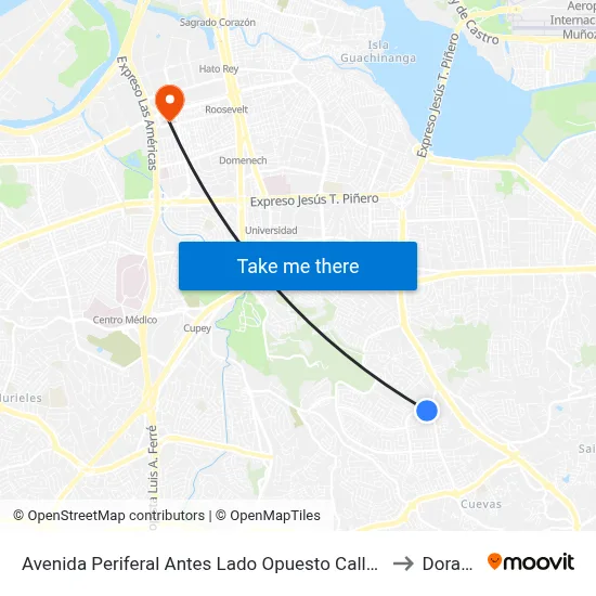 Avenida Periferal Antes Lado Opuesto Calle 31 to Dorado map