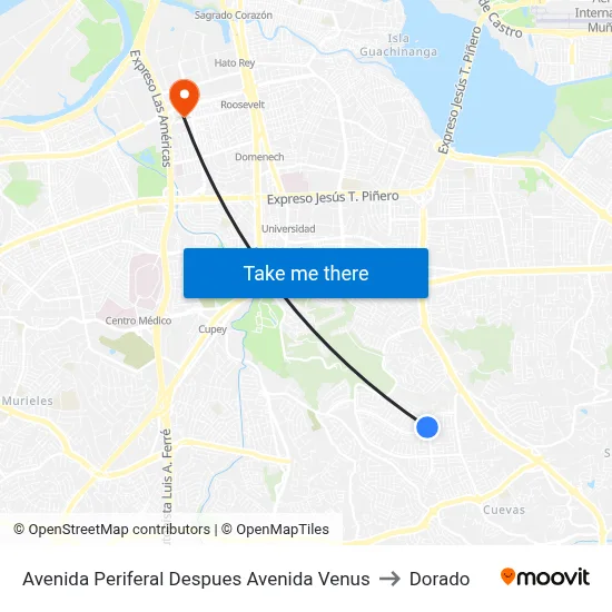 Avenida Periferal Despues Avenida Venus to Dorado map