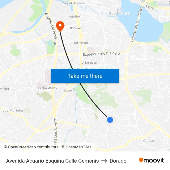 Avenida Acuario Esquina Calle Gemenis to Dorado map