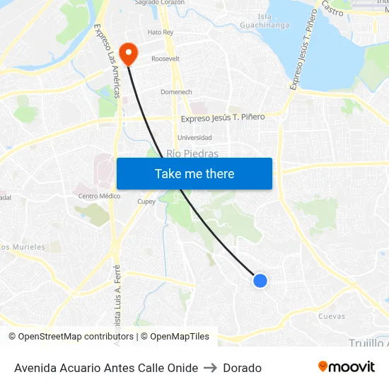 Avenida Acuario Antes Calle Onide to Dorado map