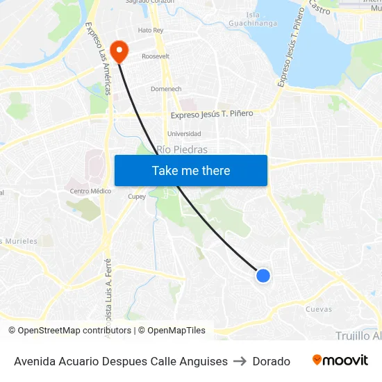 Avenida Acuario Despues Calle Anguises to Dorado map