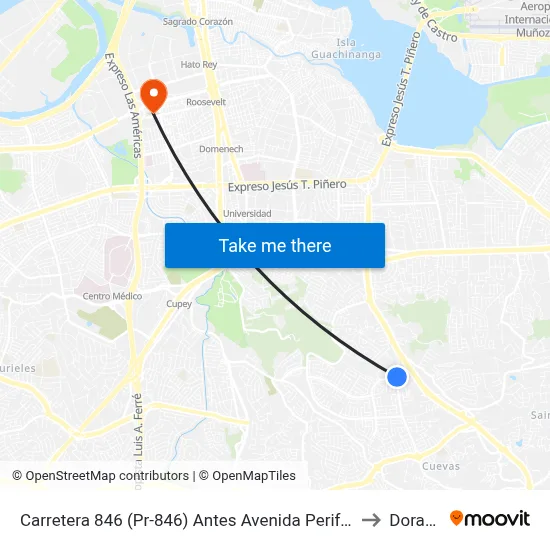 Carretera 846 (Pr-846) Antes Avenida Periferal to Dorado map