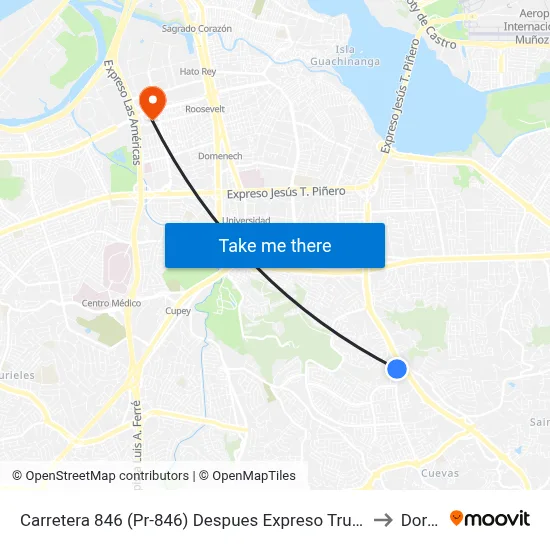 Carretera 846 (Pr-846) Despues Expreso Trujillo Alto (Pr-181) to Dorado map