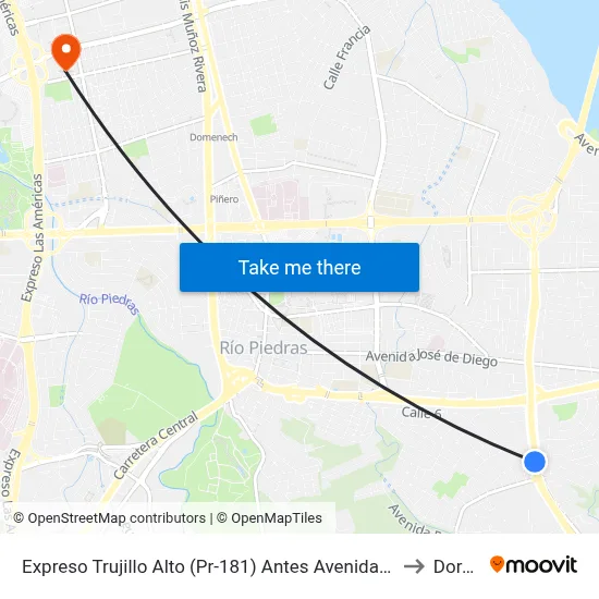 Expreso Trujillo Alto (Pr-181) Antes Avenida Park Garden to Dorado map